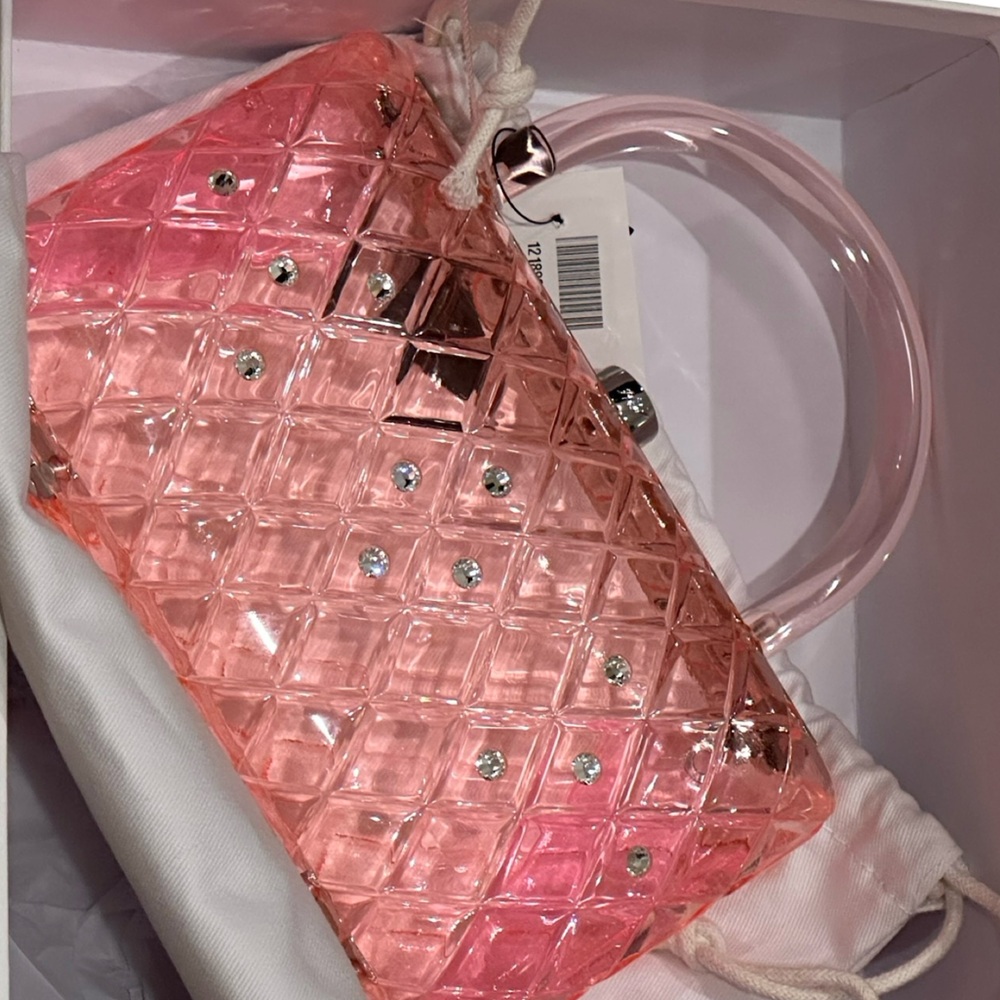 In box - Rare Harley Viera-Newton limited edition Pink Rio Resin two way purse - Picture 4 of 9